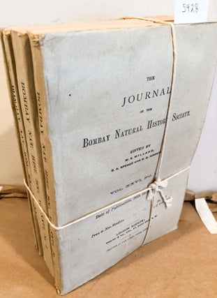 Item #5428 The Journal of the Bombay Natural History Society Vol. XXVI Nos.. 1- 5 1918 - 1920...