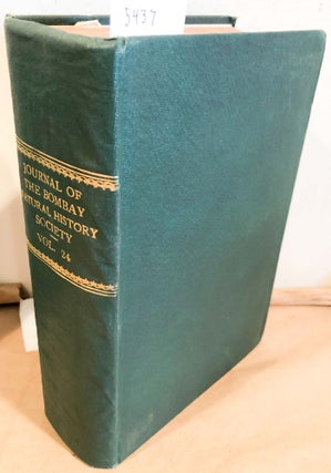 Item #5437 The Journal of the Bombay Natural History Society Vol. XXIV Nos. 1, 2, 3, 4 plus index...
