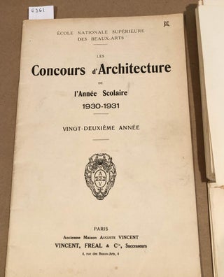 Item #6361 Les Concours d' Architecture De l' Annee Scolaire 1930- 1931 Vingt - Deuxieme Annee....