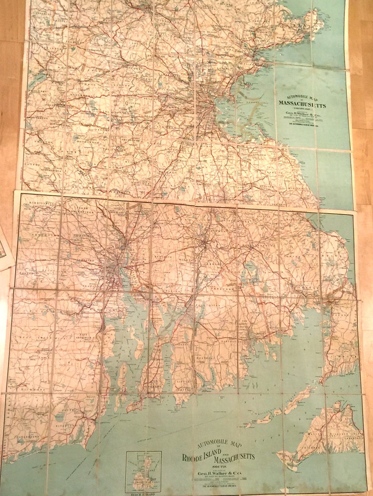 Item #7006 Automobile Maps Massachusetts, Rhode Island and Connecticut 1906. Automobile Club of America.