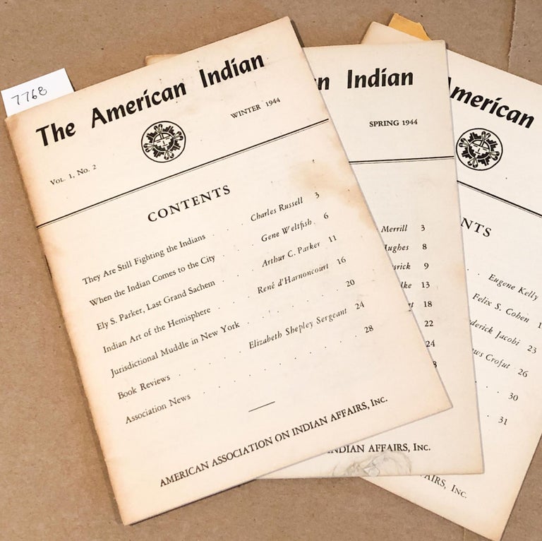 Item #7768 The American Indian Vol. 1 Nos. 2, 3, 4 1944 (3 early issues). Carl Carmer, ed.