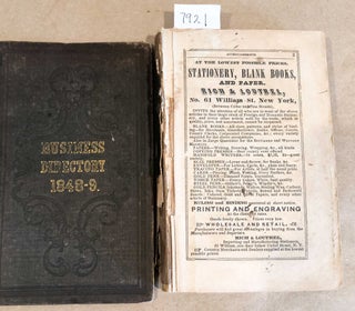 Item #7921 Wilson's Business Directory of New York City 1848 - 9. Wilson, ed