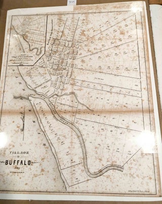 Item #7929 Map Village of Buffalo with inset map of Village of New Amsterdam by Ellicott 1804....