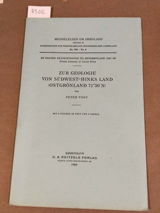 Item #8502 MEDDELELSER OM GRoNLAND Bd. 154- Nr. 5 ZUR GEOLOGIE VON SÜDWEST-HINKS LAND...