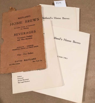 Item #8514 Maitland's Home Brews Complete Course of Instruction for Making Beverages Fermented,...