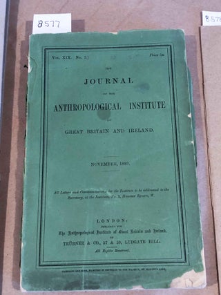 Item #8577 The Journal of The Anthropological Institute of Great Britain and Ireland Vol. XIX...