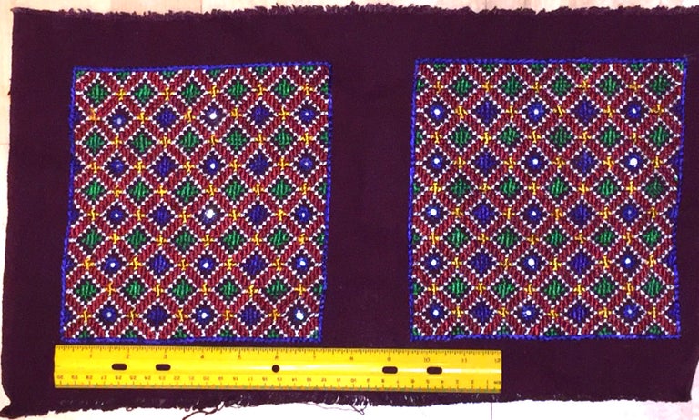 Item #90000 Embroidery for Pillow or Cushion with mirrors. India.
