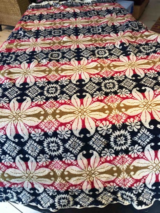 American Coverlet - no date , place or maker in weaving "Liberty".