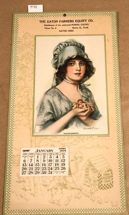 Item #9748 Color Lithographic Sample Advertising Calendar 1924 for Purina Chows and Eaton Ohio...