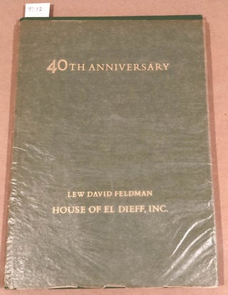 Item #9772 1975 Fortieth Anniversary Catalogue Containng Forty Selections From Stock. Lew David...