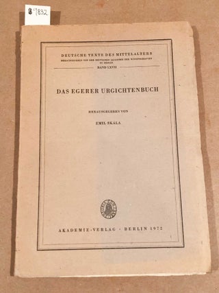 Item #9832 Das Egerer Urgichtenbuch (1543 - 1579). Emil Skala