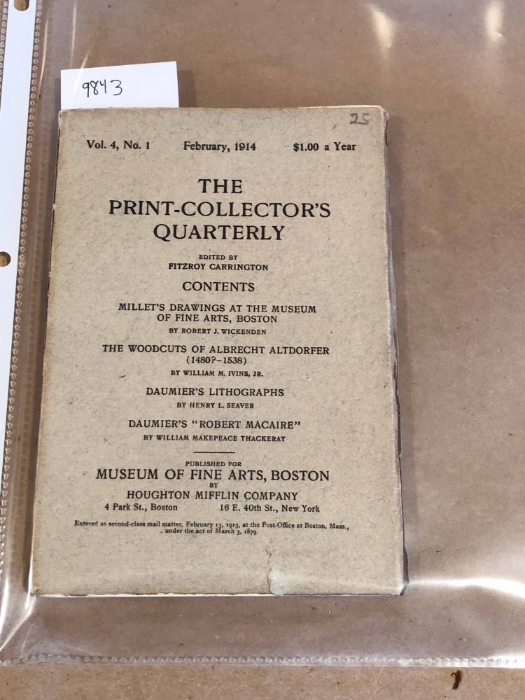 Item #9843 The Print - Collector's Quarterly Vol. 4 Numbers 1, only 1914. Frederick Keppel, Company Fitzroy Carrington, ed.