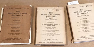 Item #9847 The Print - Collector's Quarterly Vol. 10 Numbers 1, 3, 4 only 1923. J. M. Dent,...