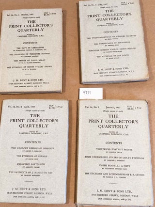 Item #9851 The Print - Collector's Quarterly Vol. 14 Numbers 1, 2, 3, 4 1927. J. M. Dent,...