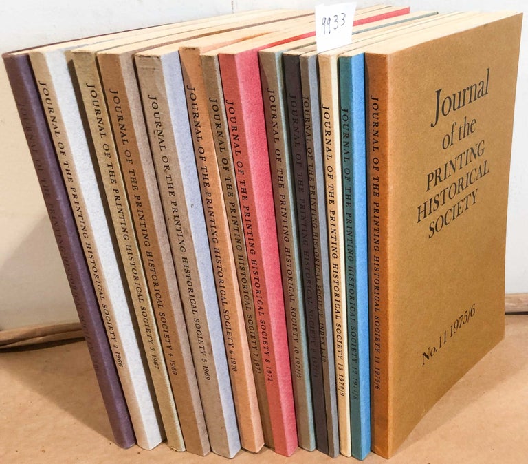 Item #9933 Journal of the Printing Historical Society - Nos 1- 13 1965-1978/9 plus index for issues 1-10. James Mosley A. Kitzinger, ed.